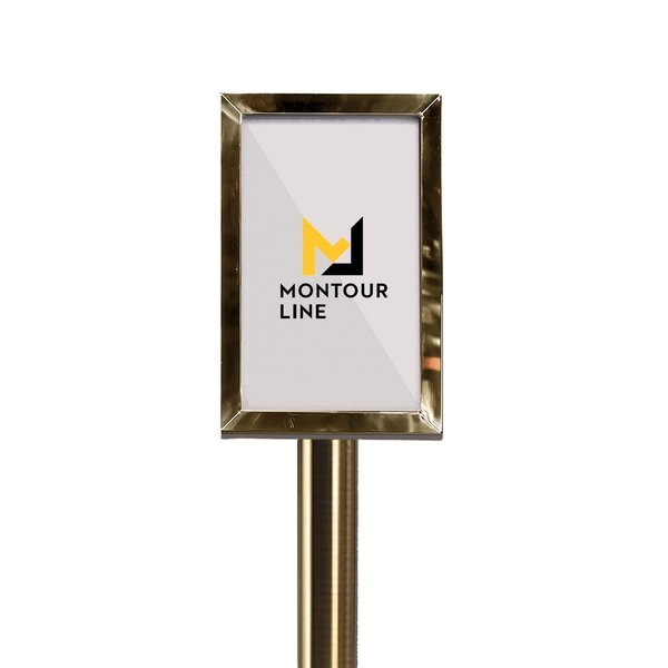 Montour Line Sign 7 x 11 in. V Pol. Brass, PLS WAIT HERE FOR THE NEXT AVL CASHIER FS200-711-V-PB-PLSWAITCASH
